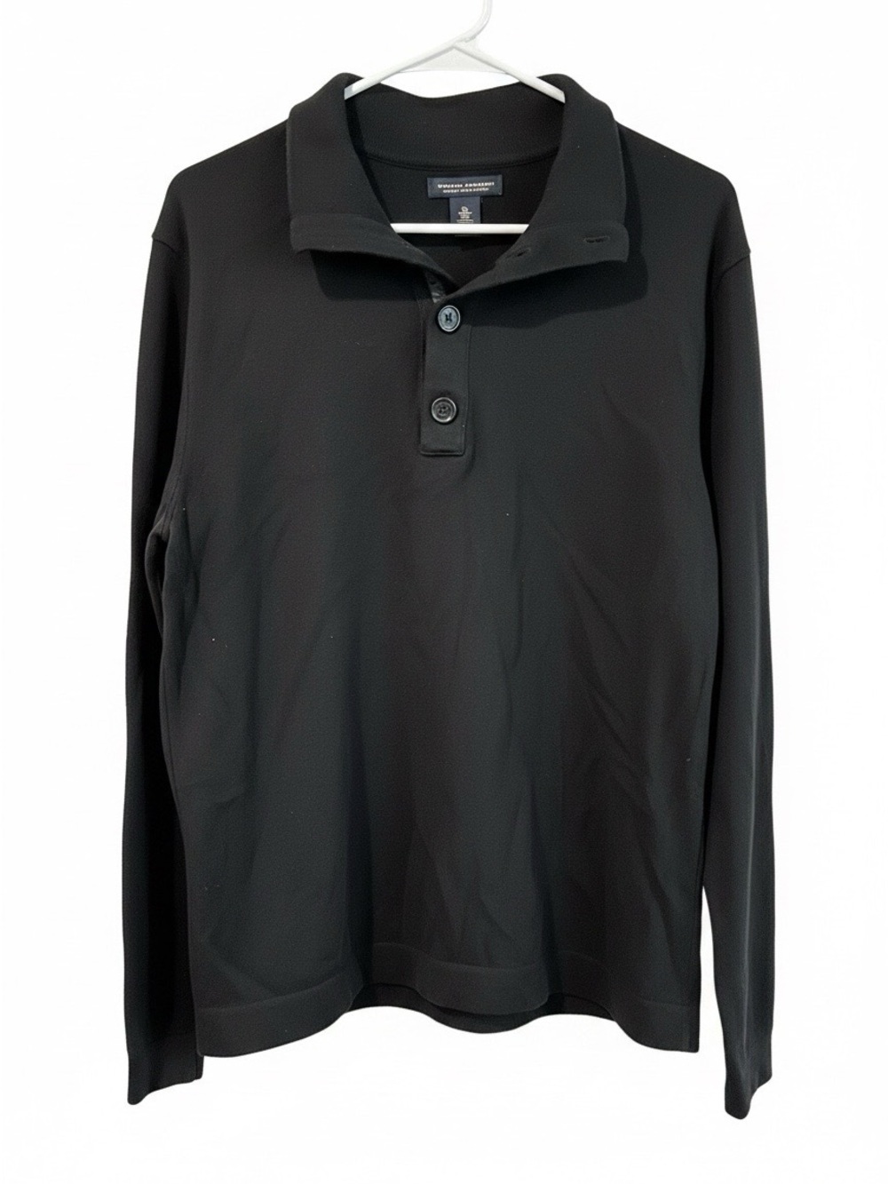 Banana Republic Black Long-Sleeve Polo